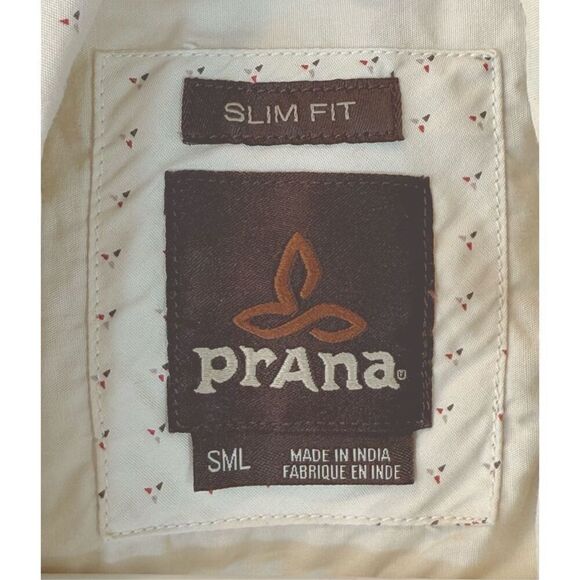 Prana Shirt Slim Fit Ivory Dot Button Down Long Sleeve Women's Shirt Small - Picture 4 of 9